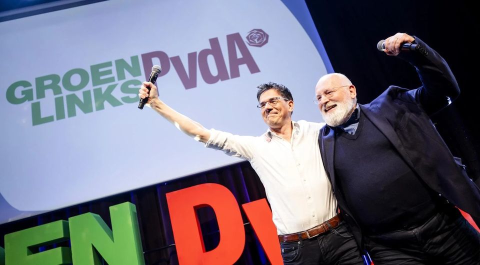 Hollandi sotside ja roheliste nimekirja juhid Bas Eickhout ja Frans Timmermans.